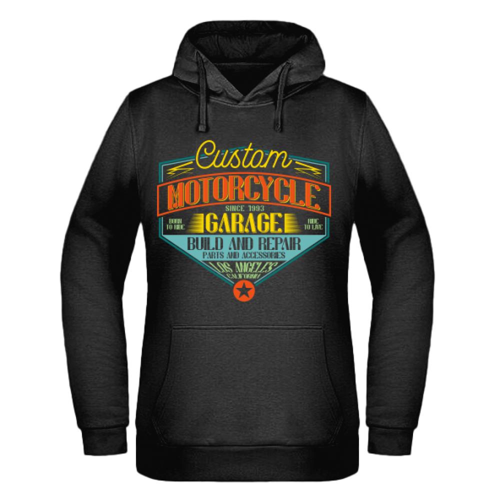 Custom Motorcycle Garage bluza damska z kapturem