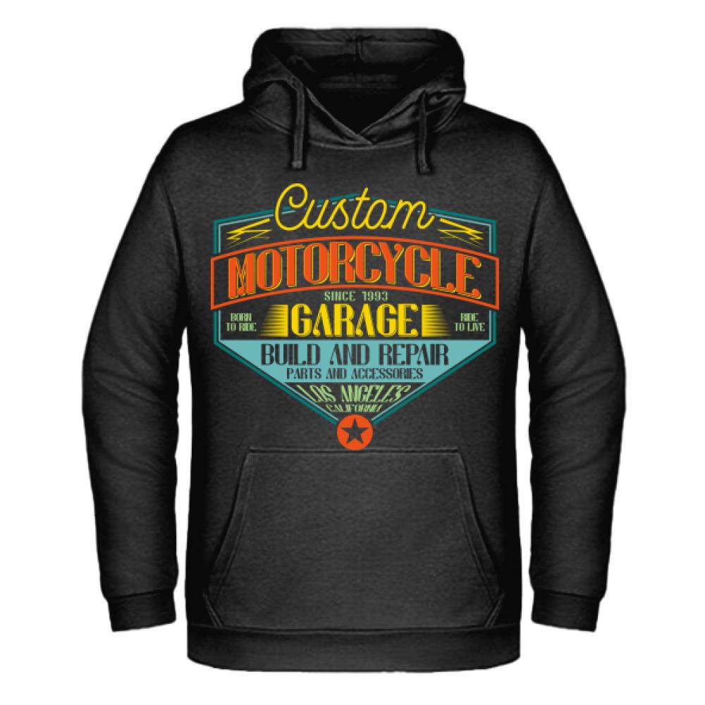 Custom Motorcycle Garage bluza męska z kapturem
