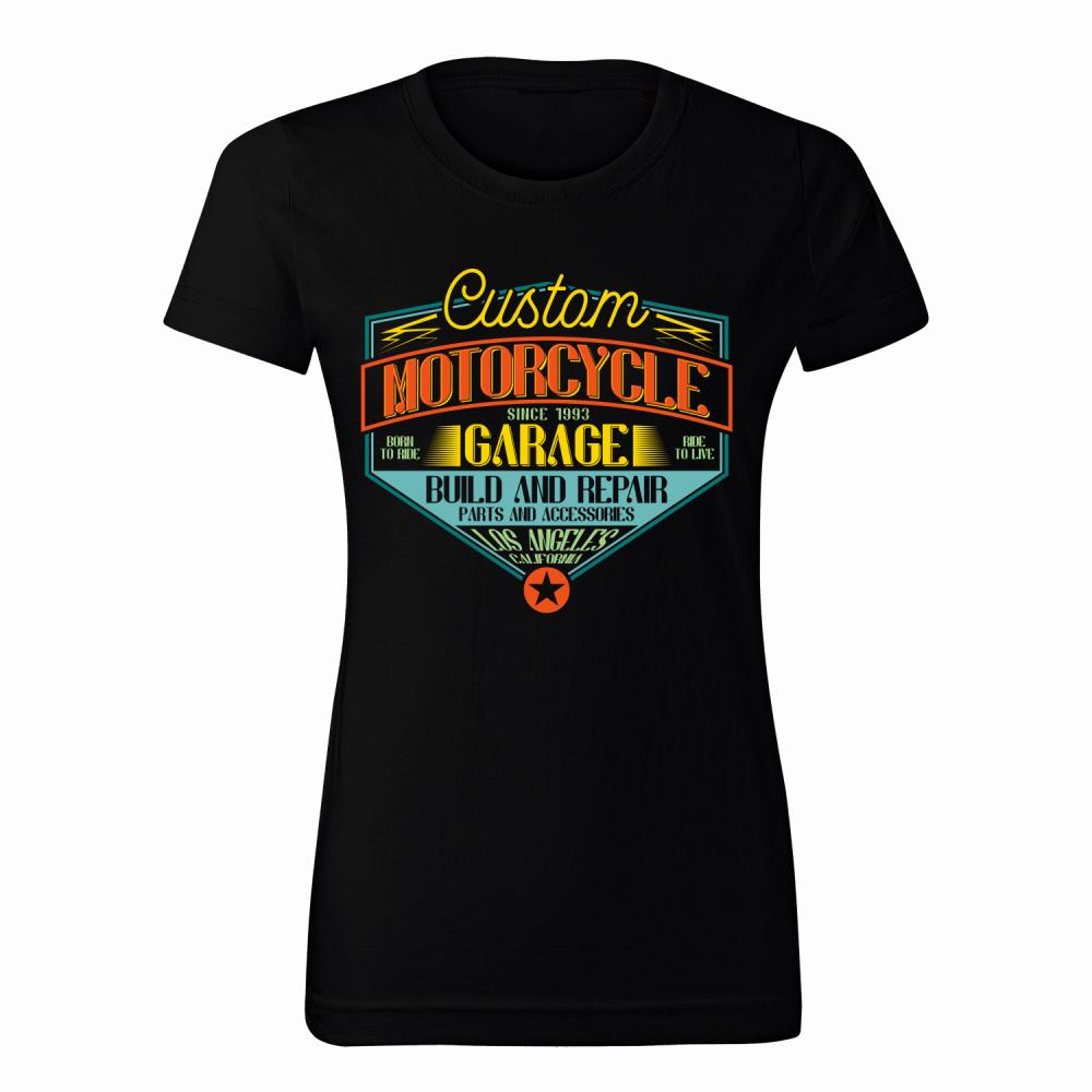Custom Motorcycle Garage koszulka damska