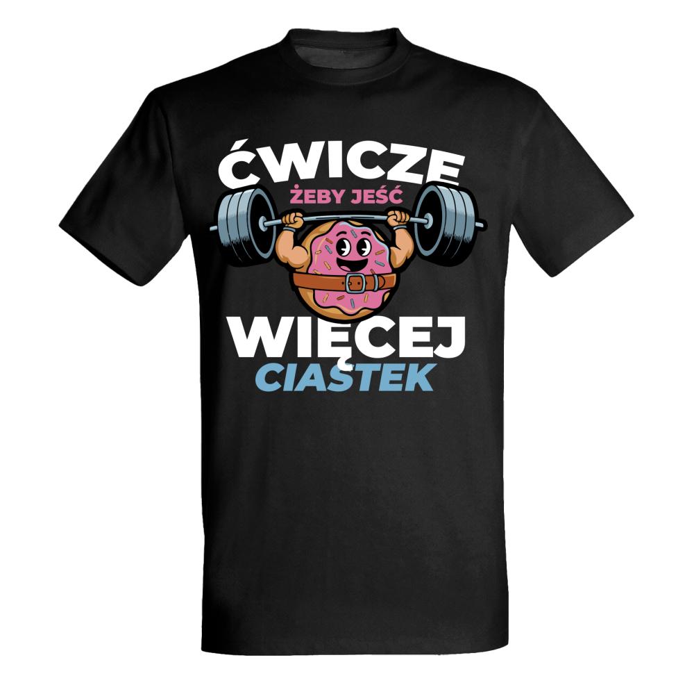 Ćwiczę, żeby jeść więcej ciastek 2 koszulka męska