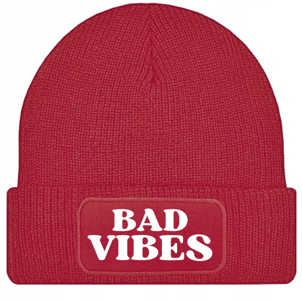 Czapka BAD VIBES czapka zimowa kolor czerwony