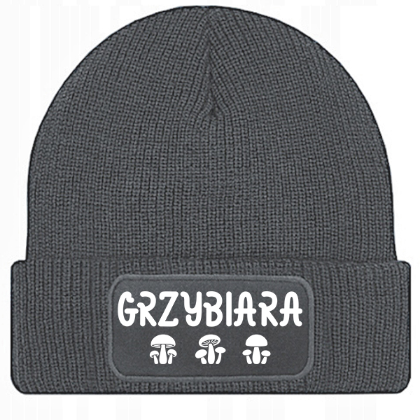 Czapka GRZYBIARA czapka zimowa kolor czapka zimowa szara