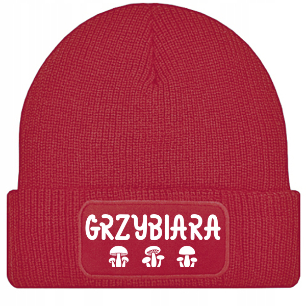 Czapka GRZYBIARA czapka zimowa kolor czerwony