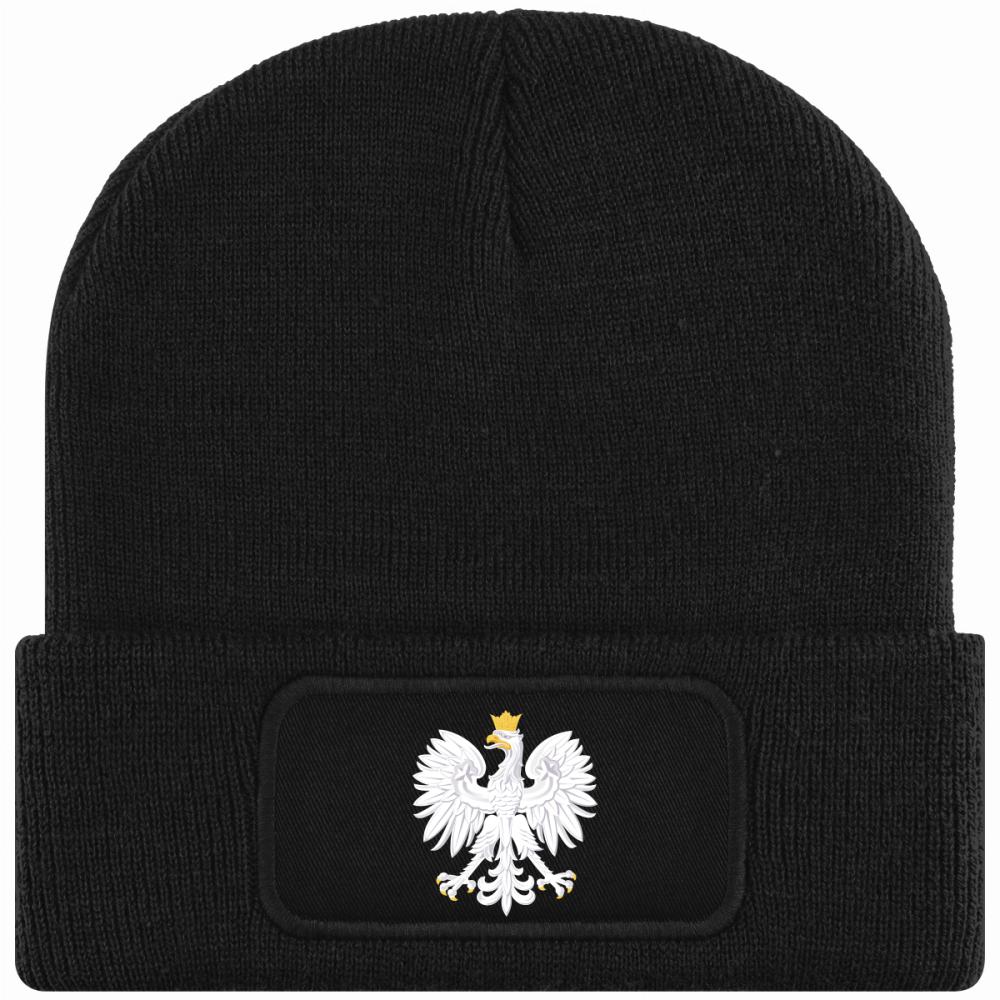 Czapka zimowa z Orzełkiem czapka zimowa kolor czerwony