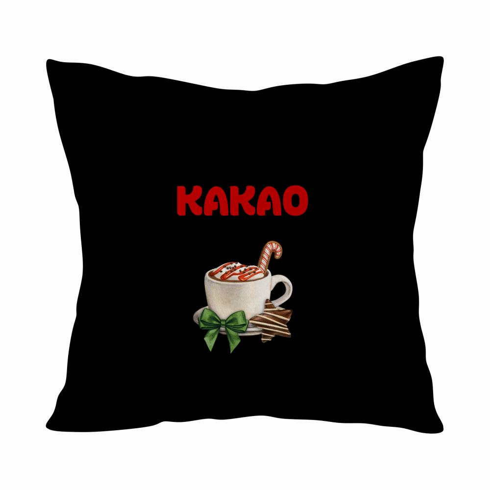 Czas na kakao i kocyk poduszka kolor czarnyy