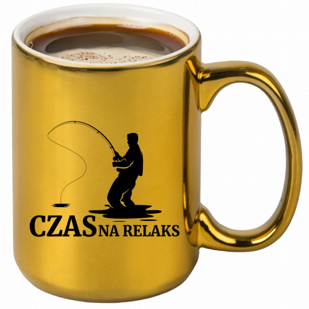 Czas na relaks Wędkarz 2 kubek złoty
