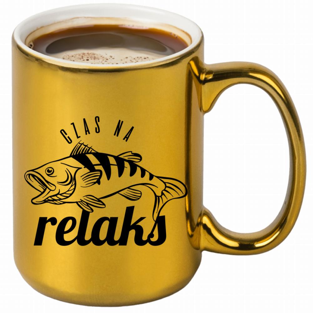 Czas na relaks Wędkarz kubek złoty