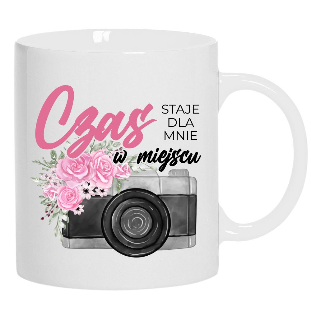 Czas staje dla mnie w miejscu kubek ucho kolor kolor biały