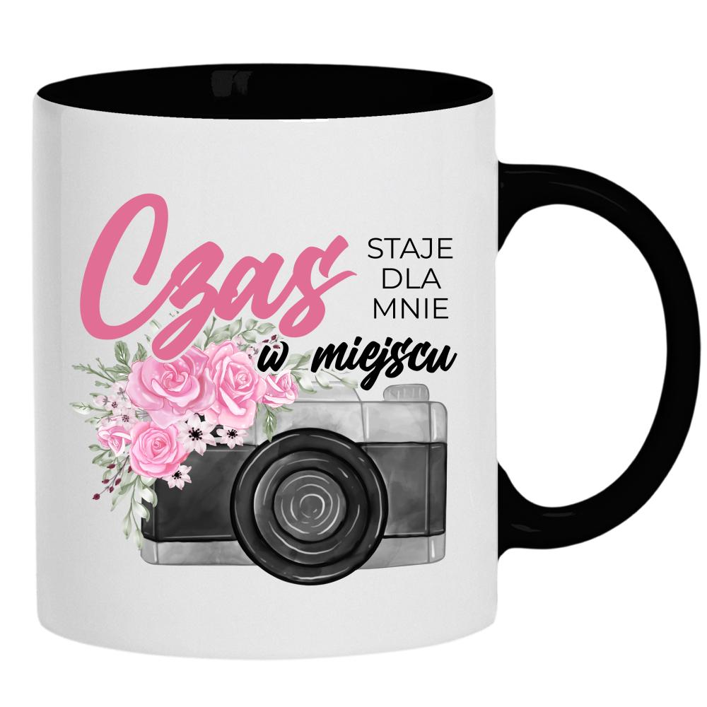 Czas staje dla mnie w miejscu kubek ucho kolor kolor czarnyy