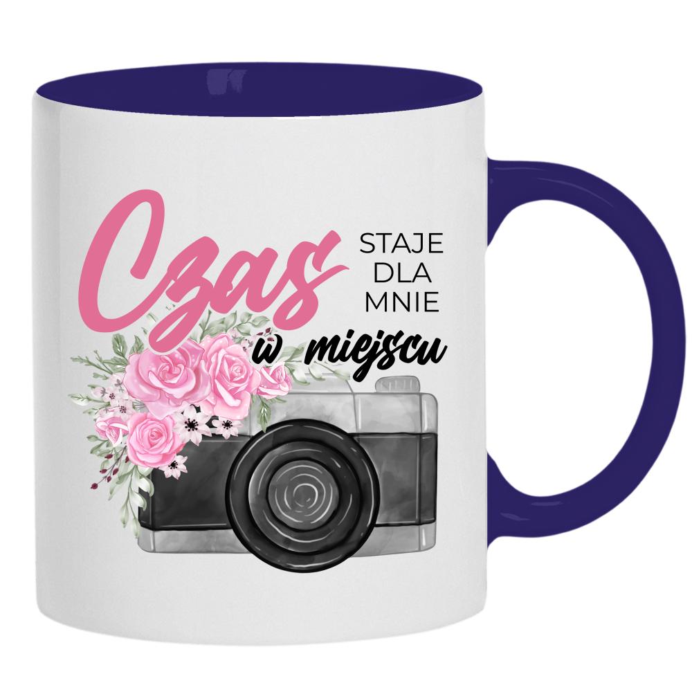 Czas staje dla mnie w miejscu kubek ucho kolor kolor navy