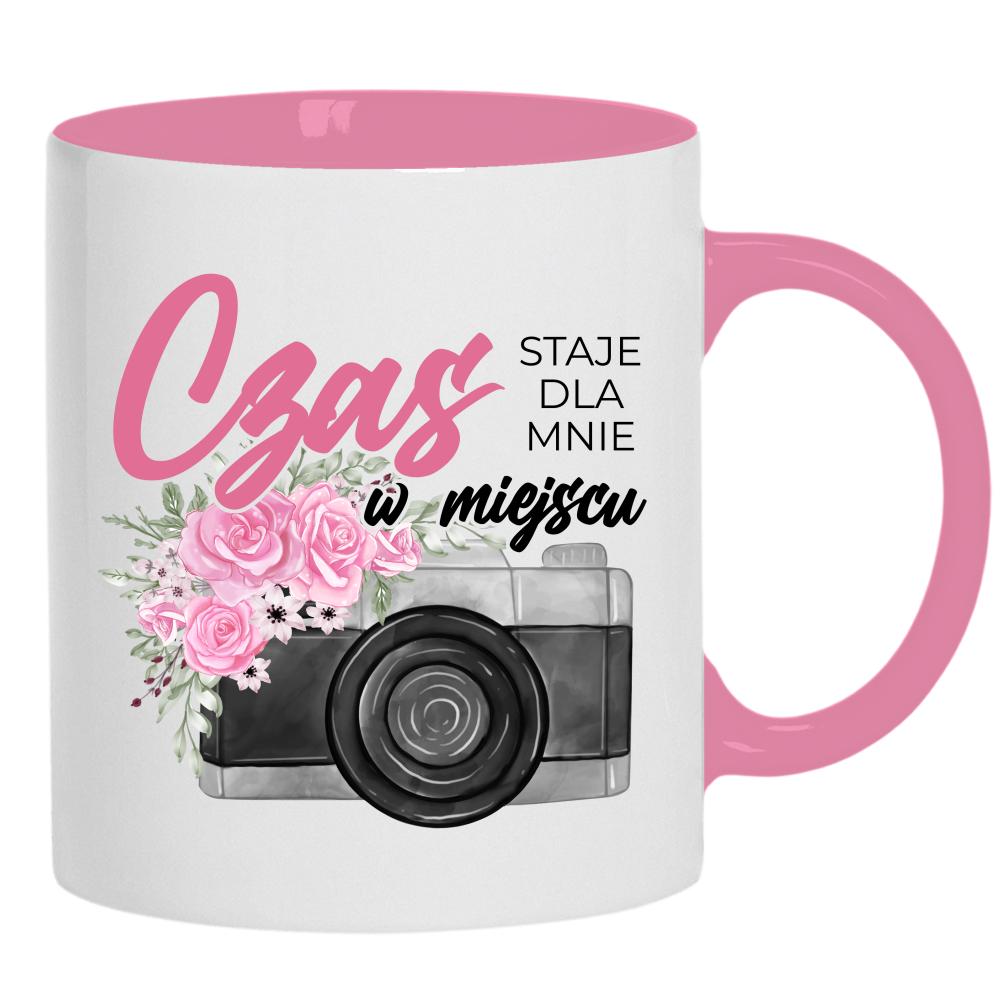 Czas staje dla mnie w miejscu kubek ucho kolor kolor różowy
