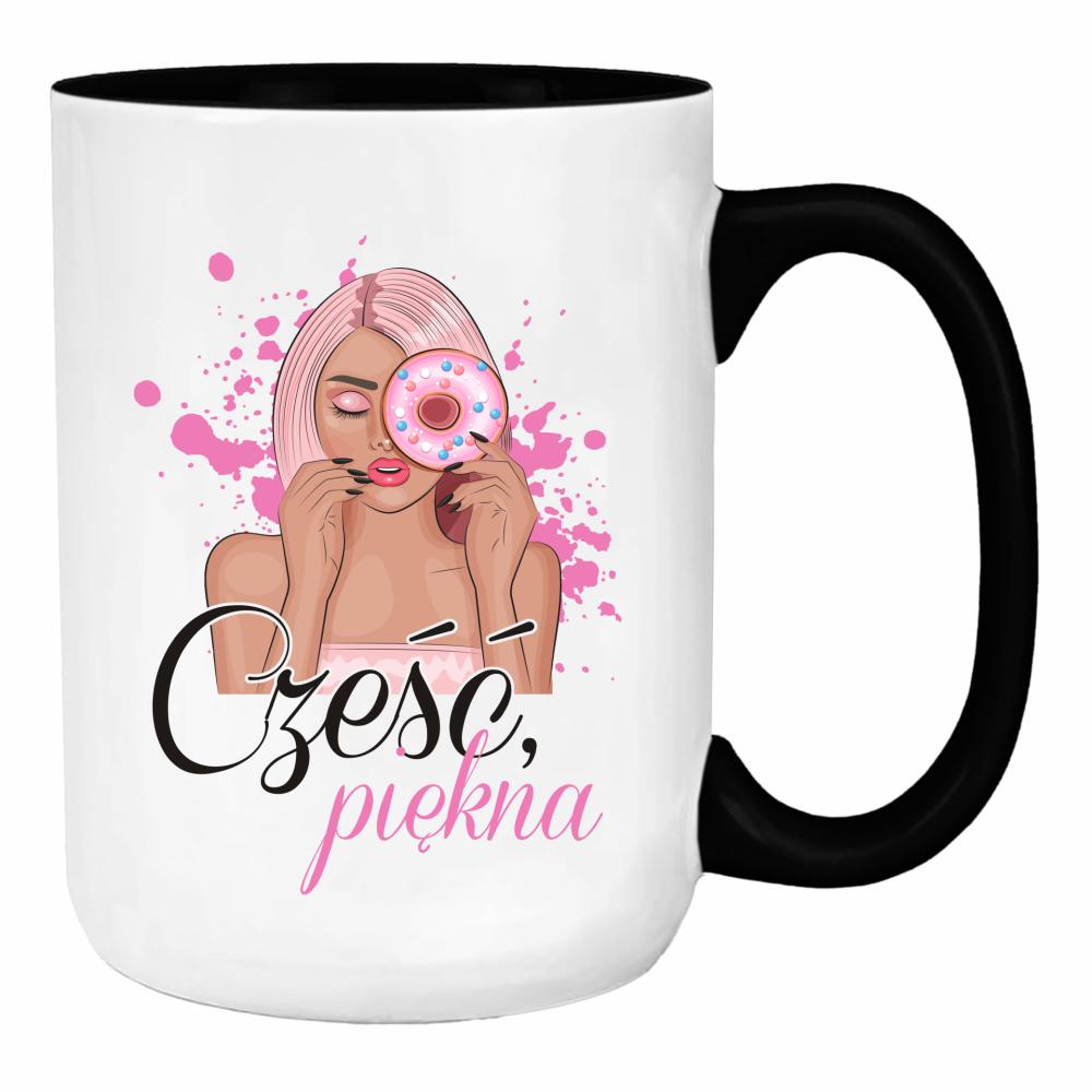 Cześć piękna duży kubek ucho kolor kolor pink