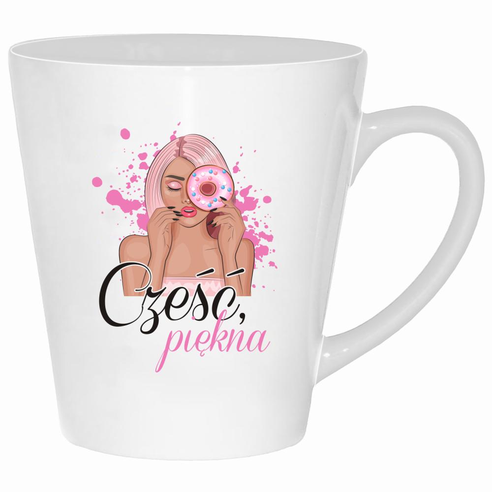 Cześć piękna kubek latte kolor biały