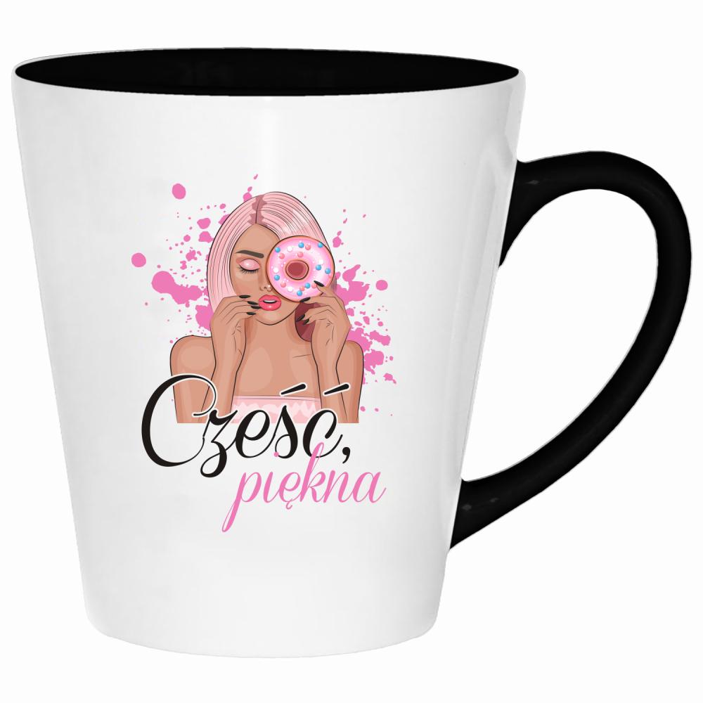 Cześć piękna kubek latte kolor miętowo zielony