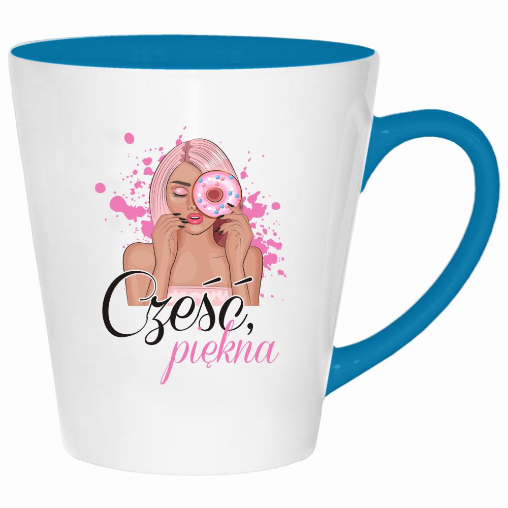 Cześć piękna kubek latte kolor turkus