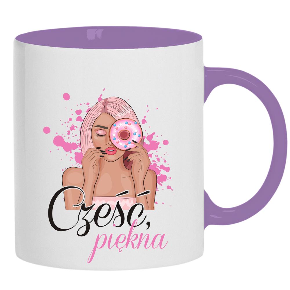 Cześć piękna kubek ucho kolor kolor jasnofioletowy
