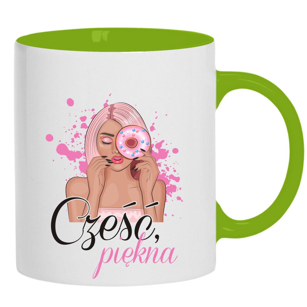 Cześć piękna kubek ucho kolor kolor zielony