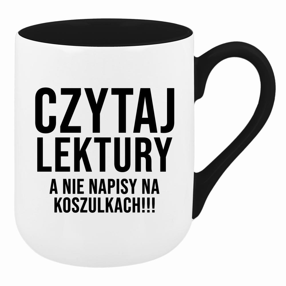 Czytaj lektury, a nie napisy na koszulkach kubek coffee kolor złoty