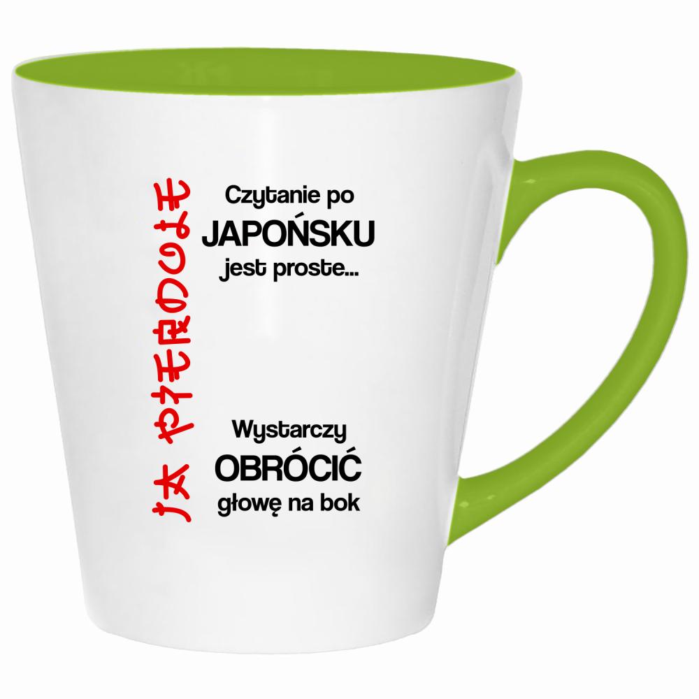 Czytanie po japońsku jest proste ja pie#dole kubek latte kolor limonka