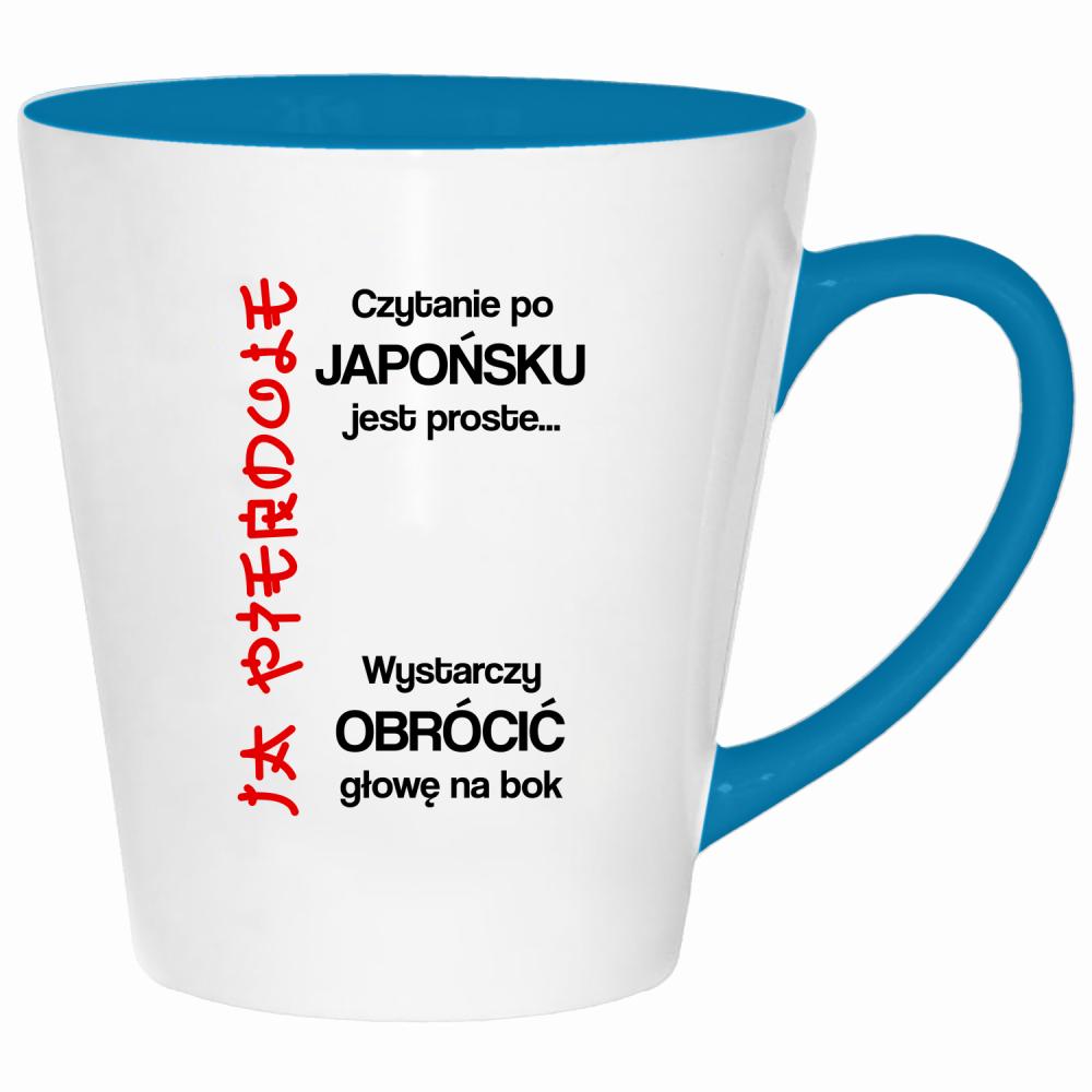 Czytanie po japońsku jest proste ja pie#dole kubek latte kolor turkus