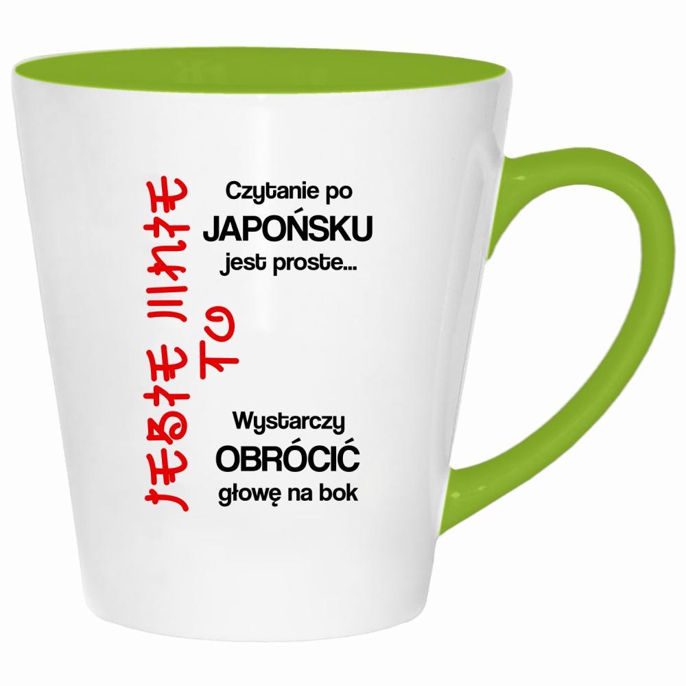 Czytanie po japońsku jest proste je#ie mnie to kubek latte kolor limonka