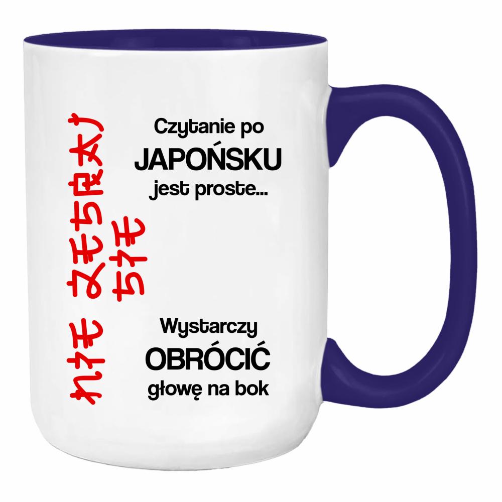 czytanie po japońsku jest proste nie zesraj się duży kubek ucho kolor kolor navy