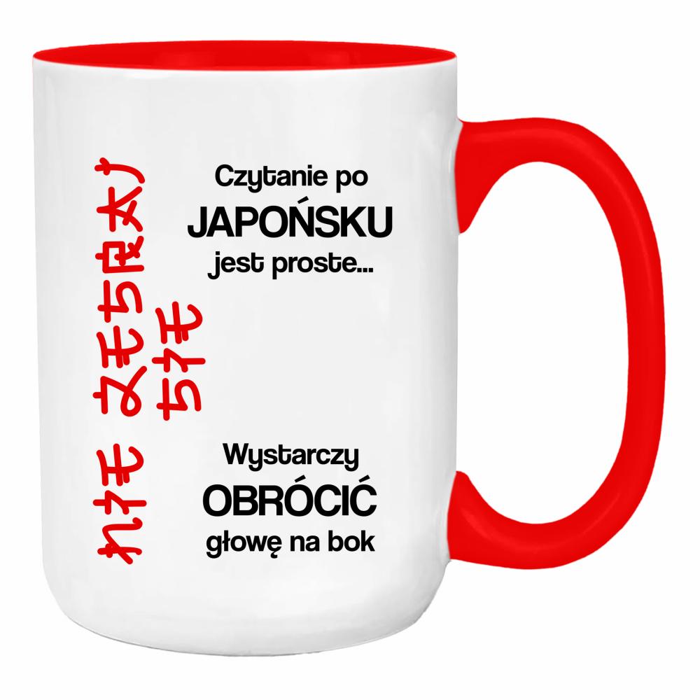 czytanie po japońsku jest proste nie zesraj się duży kubek ucho kolor kolor red