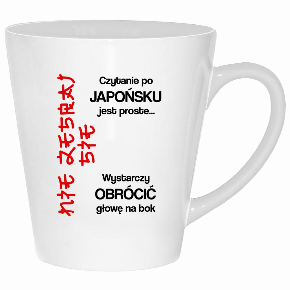 czytanie po japońsku jest proste nie zesraj się kubek latte kolor biały