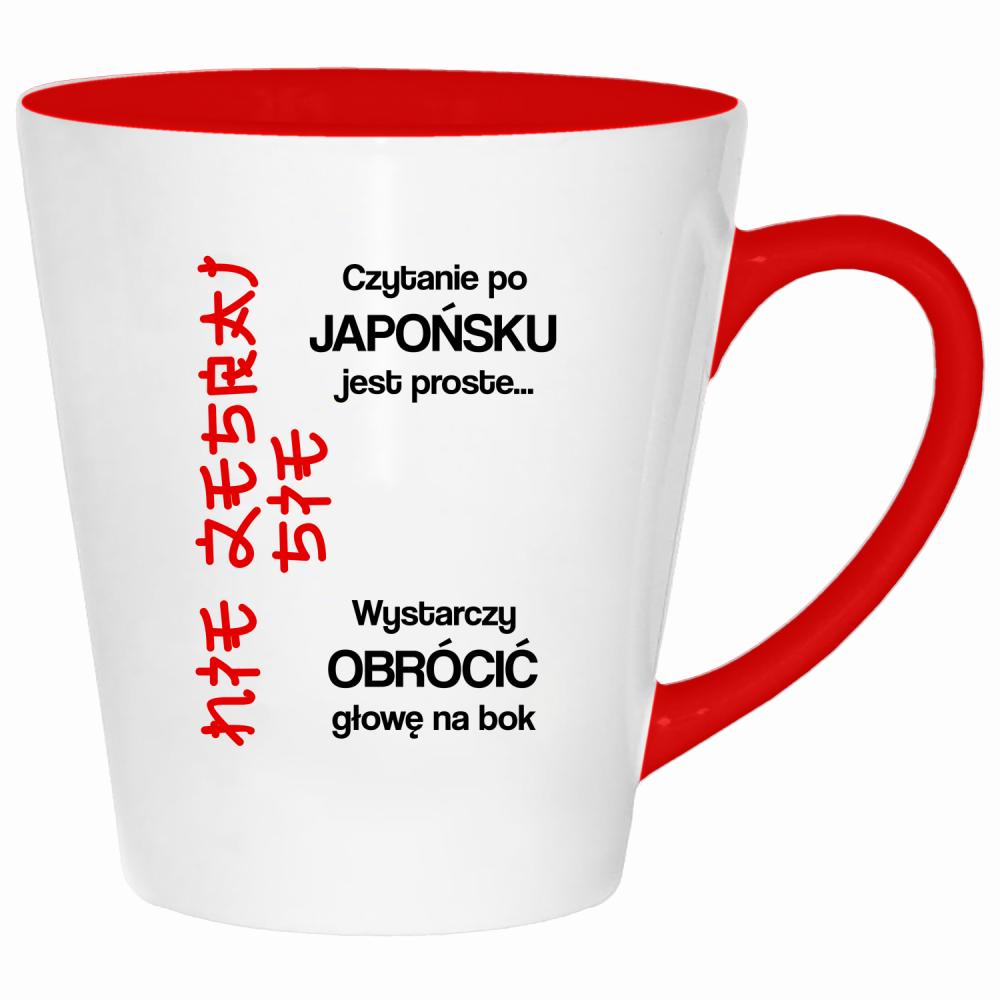czytanie po japońsku jest proste nie zesraj się kubek latte kolor czerwony latte
