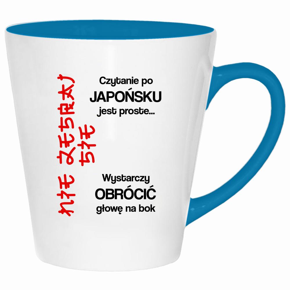 czytanie po japońsku jest proste nie zesraj się kubek latte kolor turkus