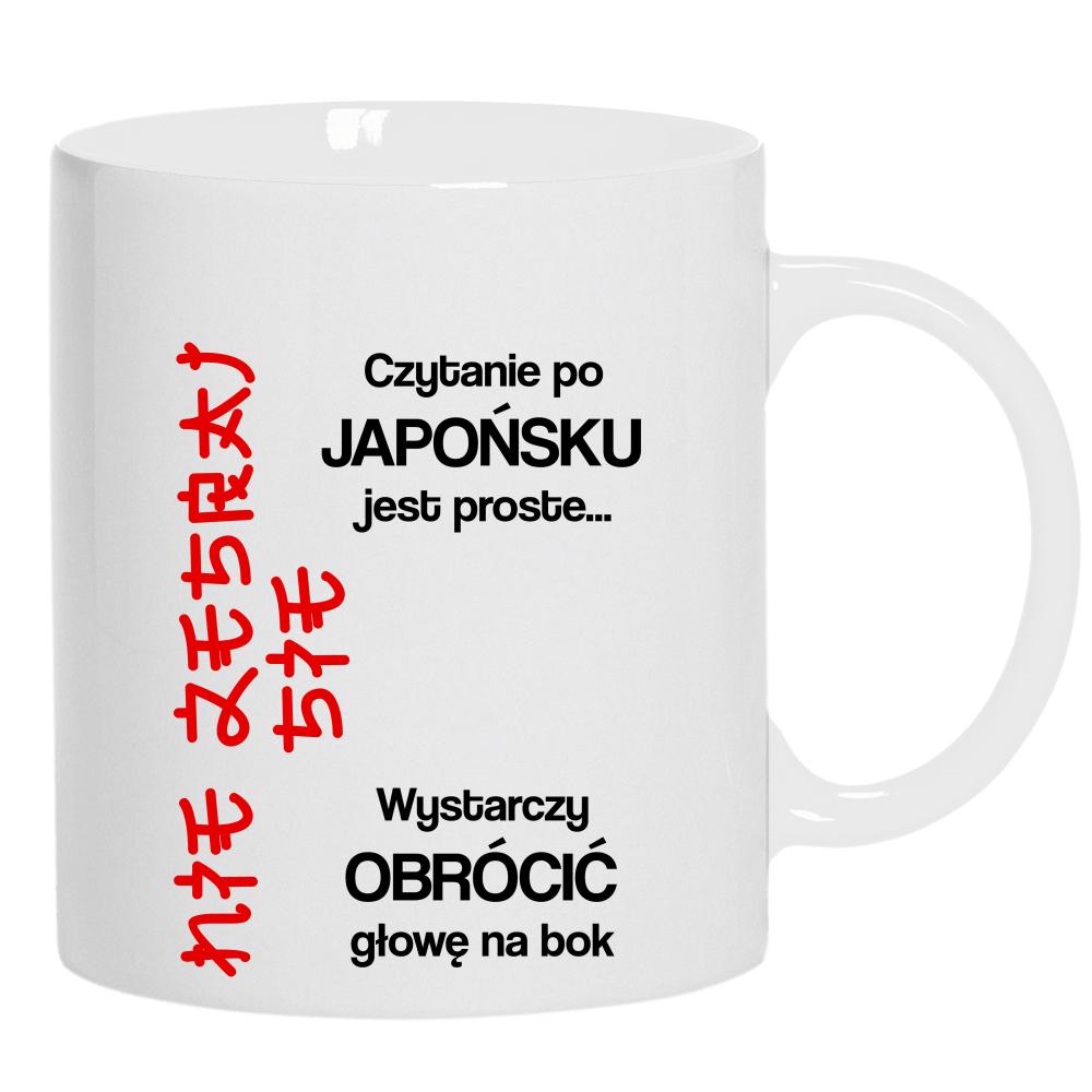czytanie po japońsku jest proste nie zesraj się kubek ucho kolor kolor biały