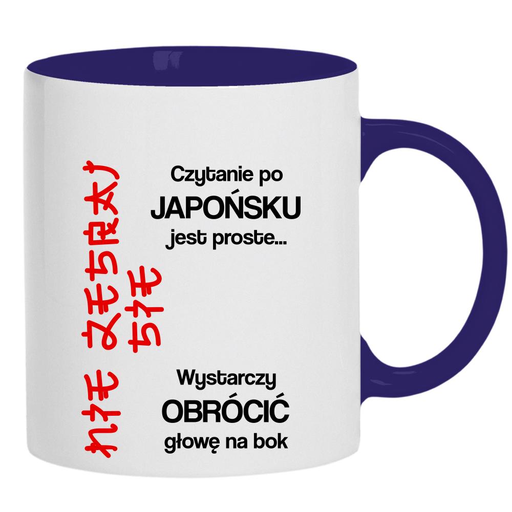 czytanie po japońsku jest proste nie zesraj się kubek ucho kolor kolor navy