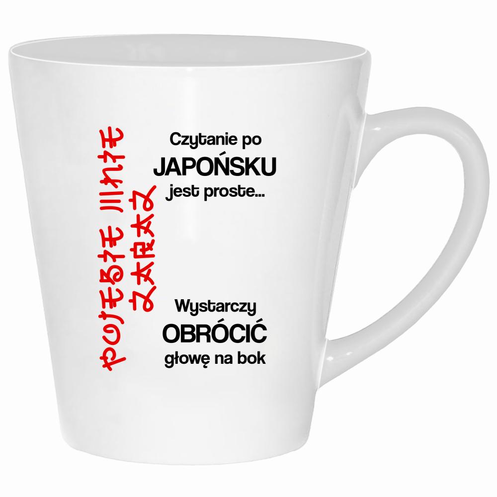 Czytanie po japońsku jest proste po#ebie mnie kubek latte kolor biały