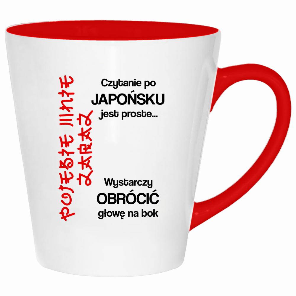 Czytanie po japońsku jest proste po#ebie mnie kubek latte kolor czerwony latte