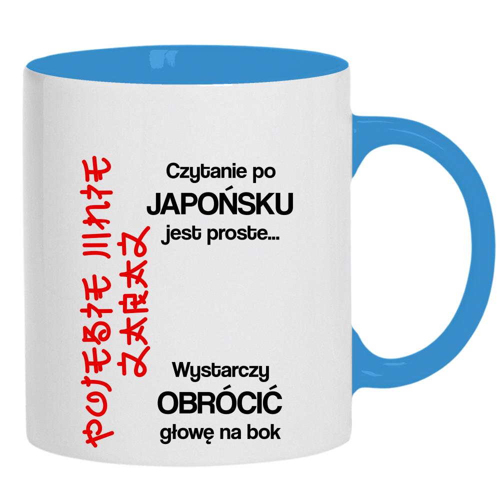 Czytanie po japońsku jest proste po#ebie mnie kubek ucho kolor kolor jasnoniebieski