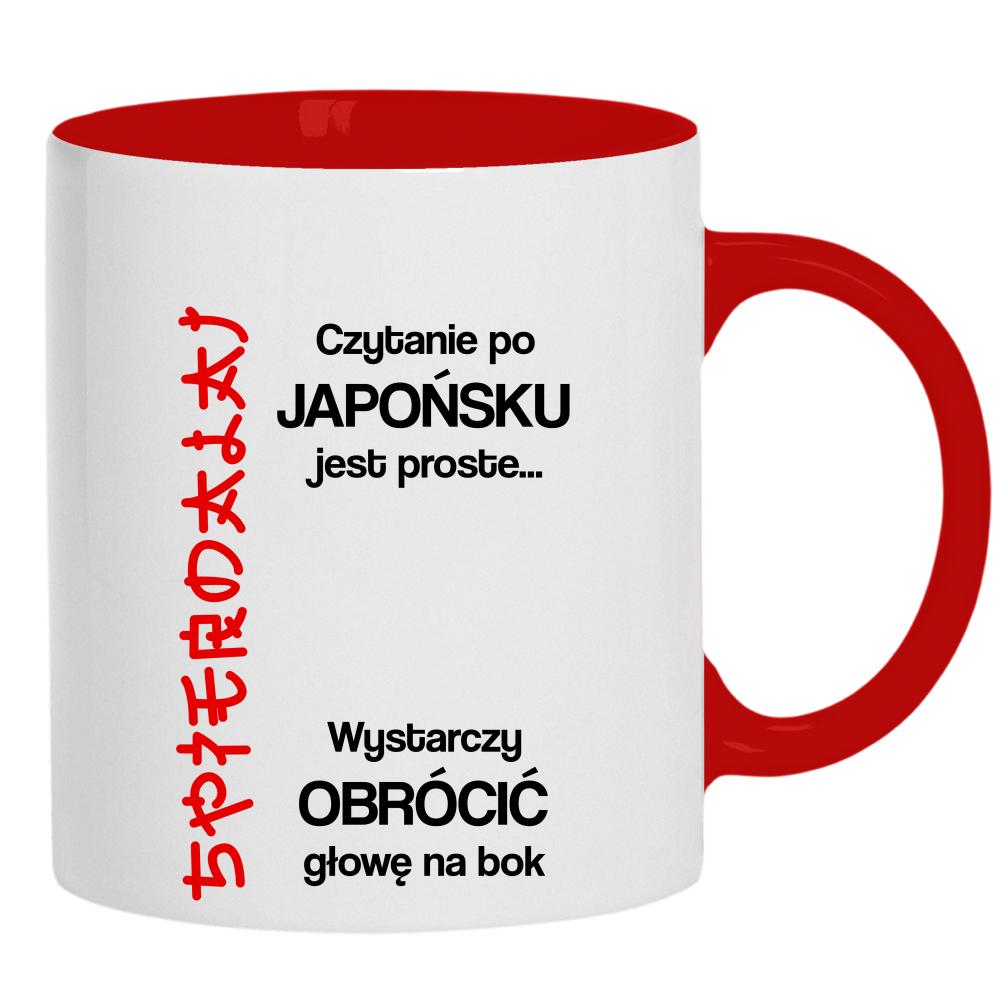 Czytanie po japońsku jest proste spie#dalaj kubek ucho kolor