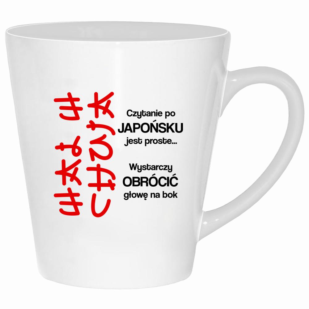 Czytanie po japońsku jest proste wal w ch#ja kubek latte kolor biały