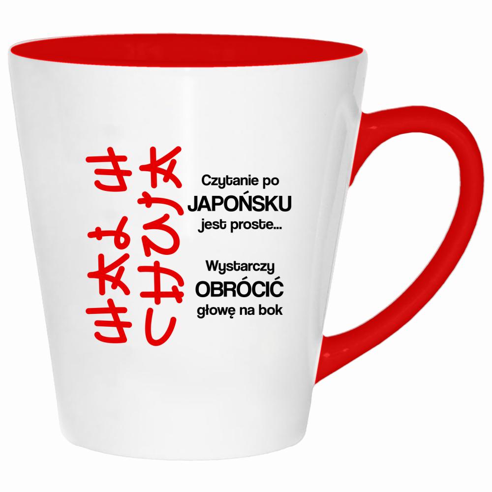Czytanie po japońsku jest proste wal w ch#ja kubek latte kolor czerwony latte