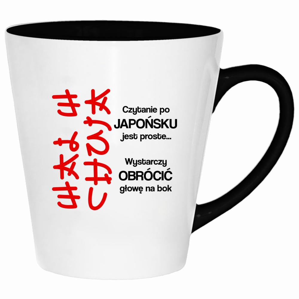 Czytanie po japońsku jest proste wal w ch#ja kubek latte kolor navy
