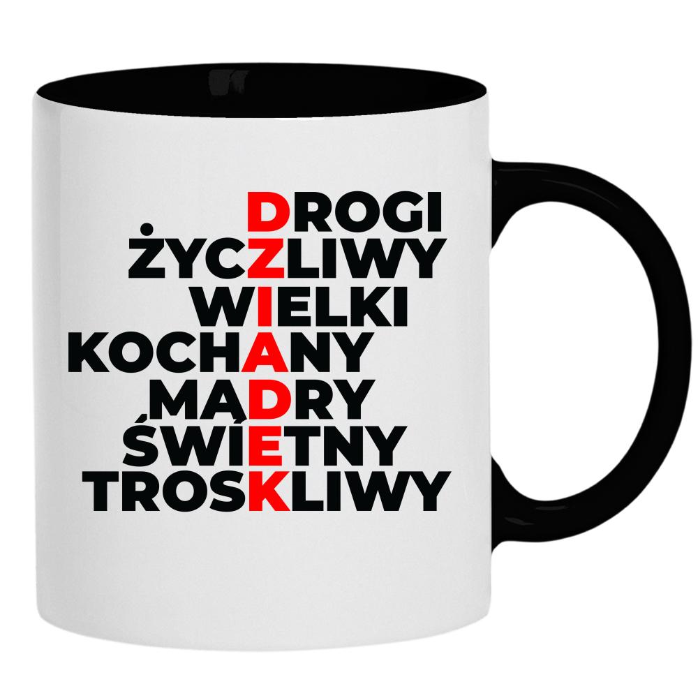 D Z I A D E K kubek ucho kolor kolor czarnyy