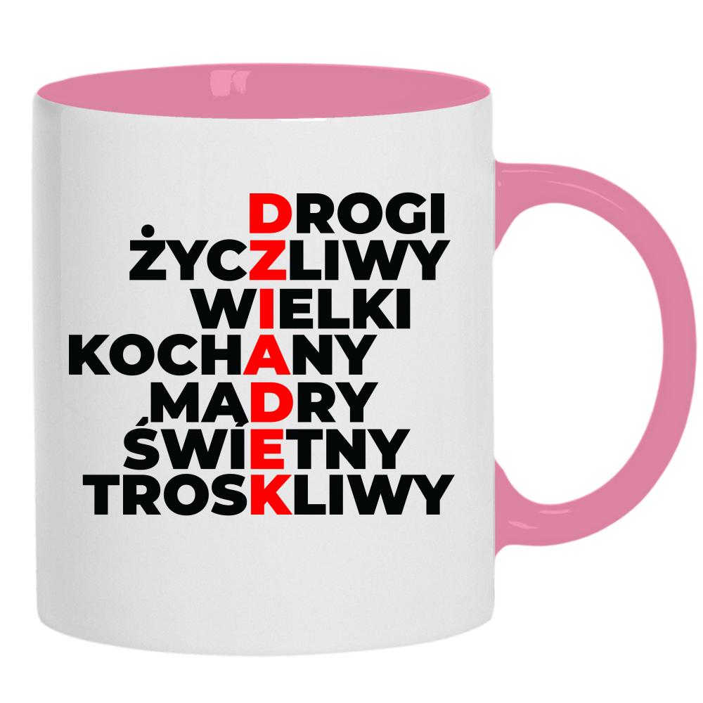 D Z I A D E K kubek ucho kolor kolor różowy