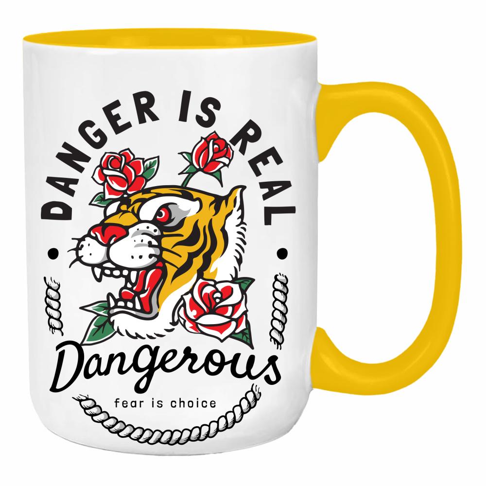 Dangerous duży kubek ucho kolor kolor żółty
