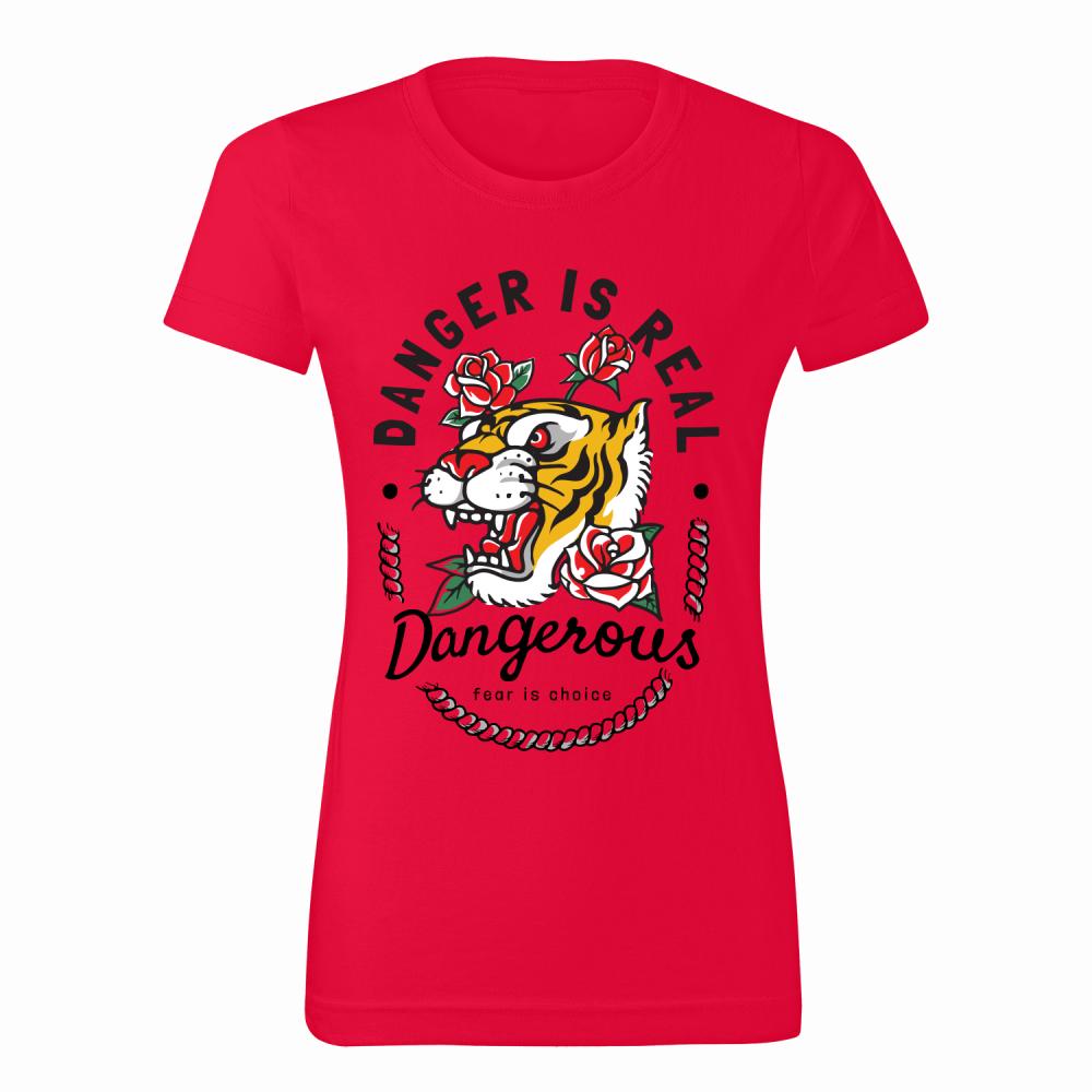 Dangerous koszulka damska kolor czerwony