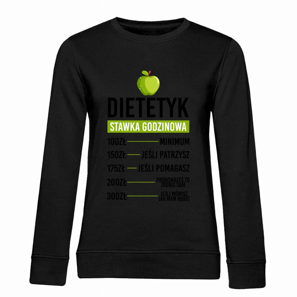 Dietetyk Stawka Godzinowa bluza damska bez kaptura kolor czarnyy