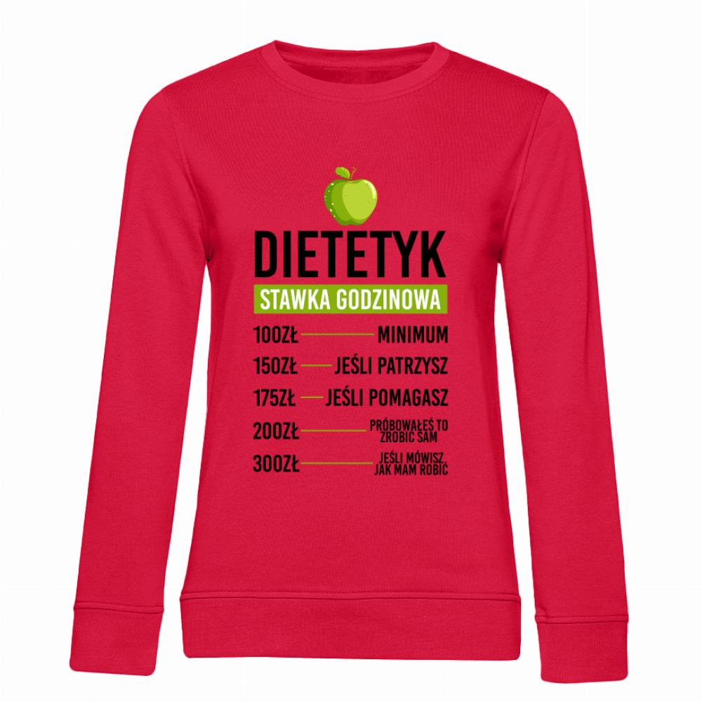Dietetyk Stawka Godzinowa bluza damska bez kaptura kolor czerwony