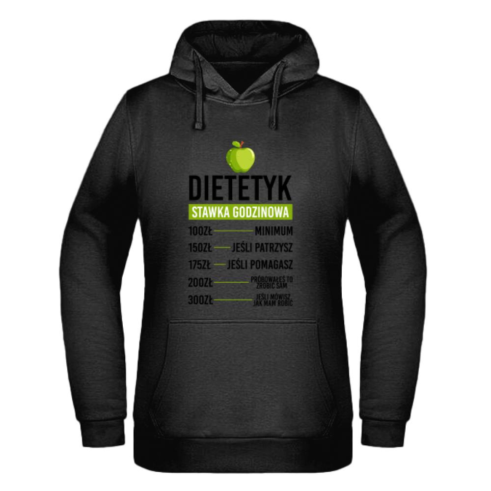 Dietetyk Stawka Godzinowa bluza damska z kapturem kolor navy