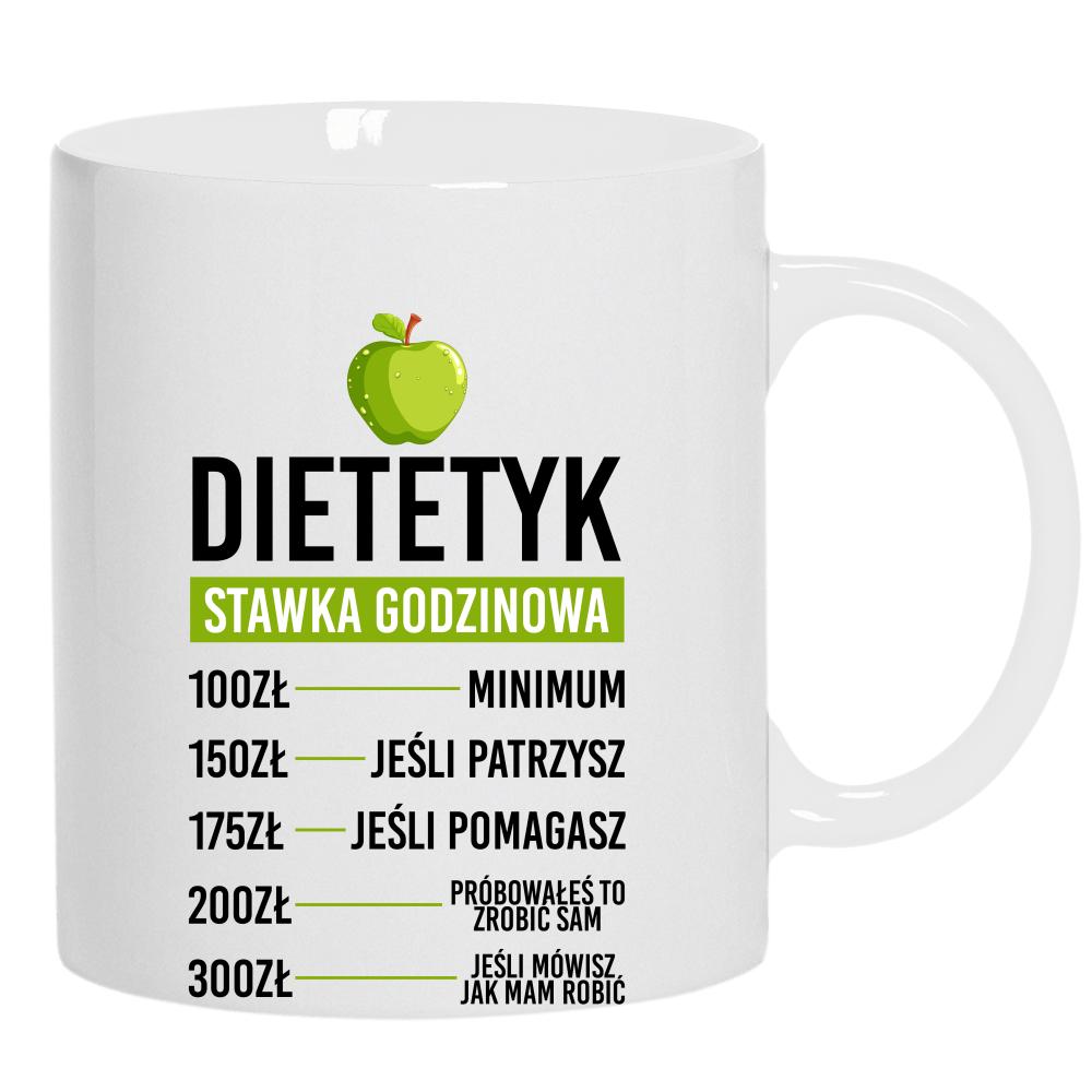 Dietetyk Stawka Godzinowa kubek ucho kolor kolor biały