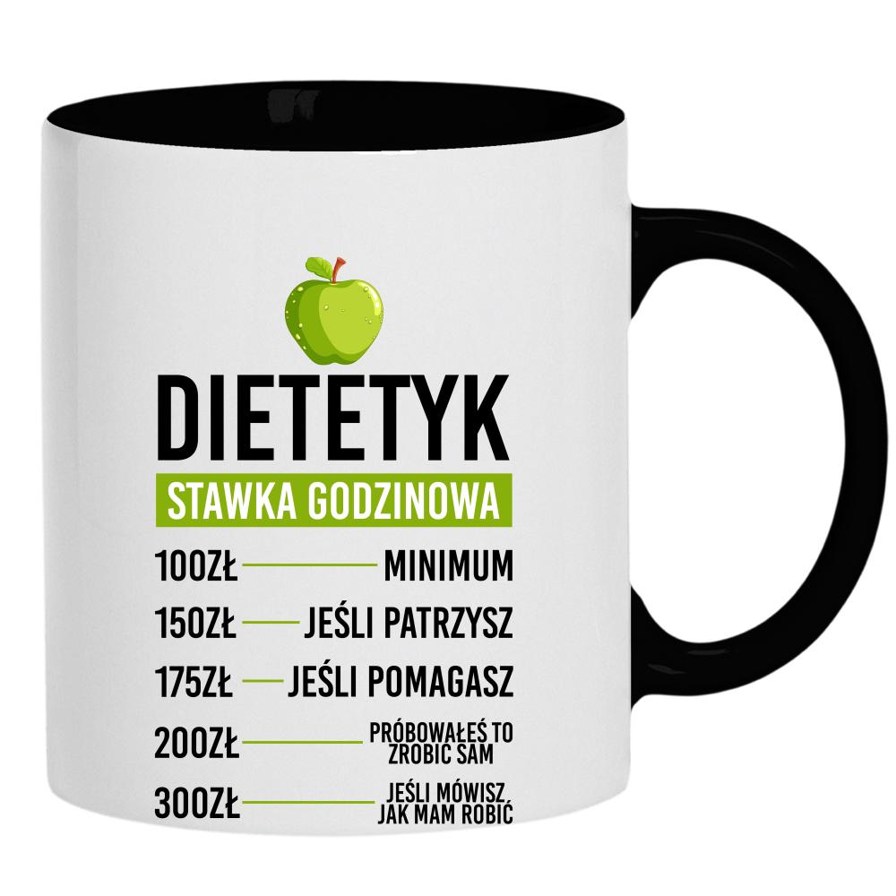 Dietetyk Stawka Godzinowa kubek ucho kolor kolor czarnyy