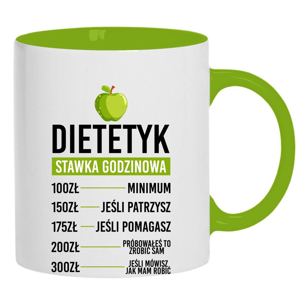 Dietetyk Stawka Godzinowa kubek ucho kolor kolor zielony