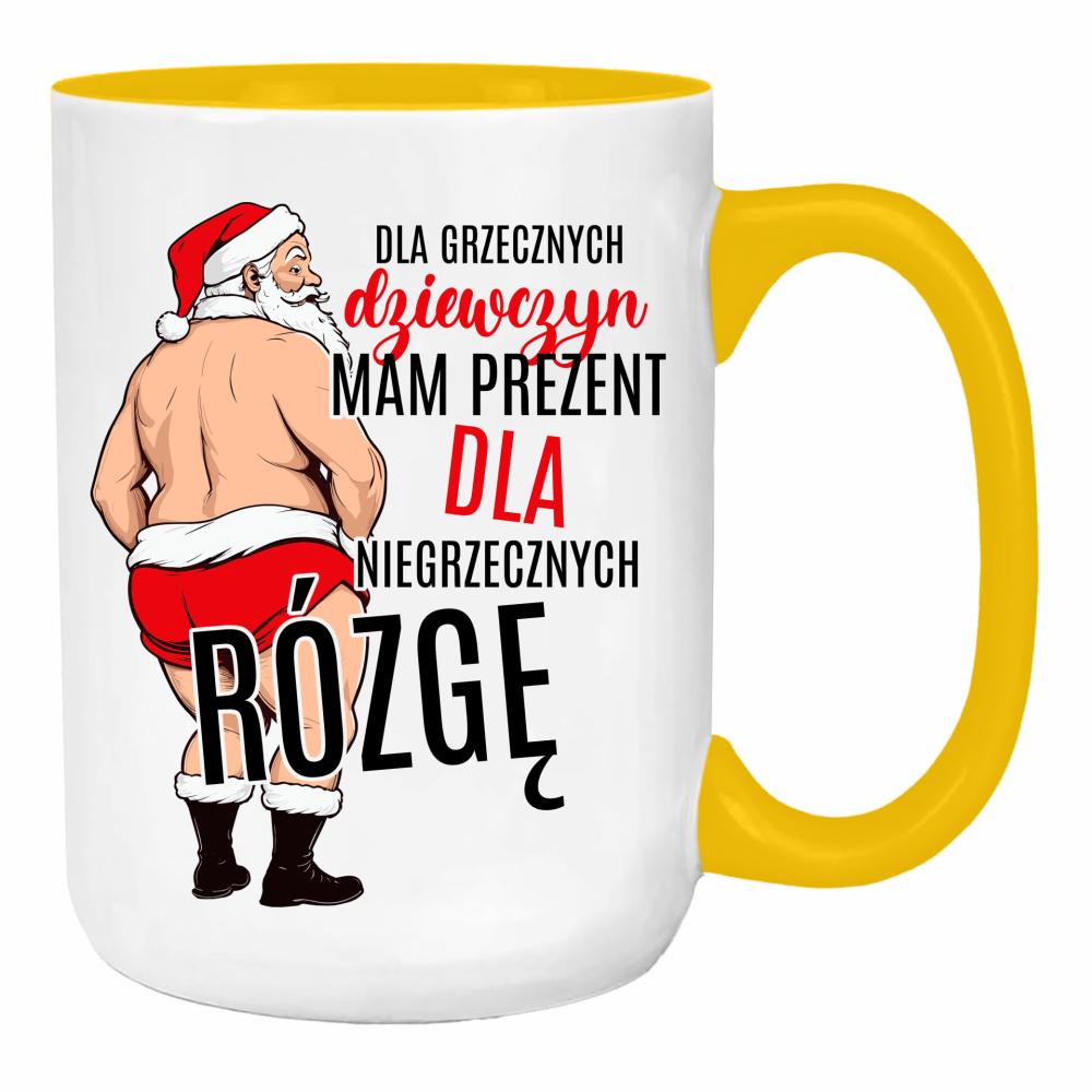 Dla grzecznych dziewczyn mam prezent duży kubek ucho kolor kolor żółty